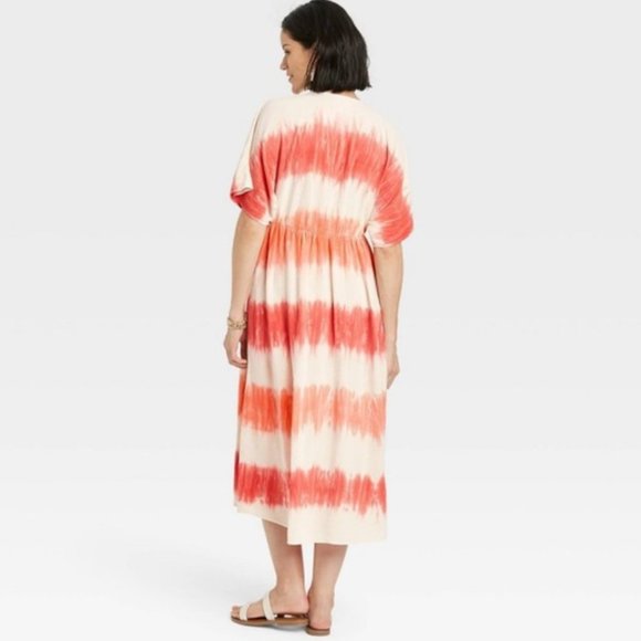 Knox Rose Short Sleeve Dress, Apricot - Picture 2 of 5